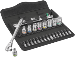 Wera - 8100 SA 8 Zyklop Metal Ratchet Set with switch lever, 1/4" drive, metric, 28 pieces 05004018001