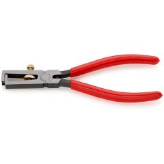 KNIPEX 11 01 160 Insulation Stripper with opening spring, universal plastic coated black atramentized 160 mm