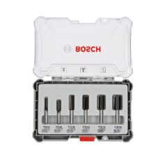 Bosch - Straight Router Bit Set, 6-Pieces For Hand-Held Routers, for Palm Routers - 2607017466