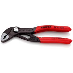 KNIPEX 87 01 125 Cobra® Hightech Water Pump Pliers with non-slip plastic coating grey atramentized 125 mm