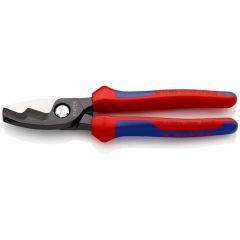 KNIPEX 95 12 200 Cable Shears with twin cutting edge with multi-component grips burnished 200 mm