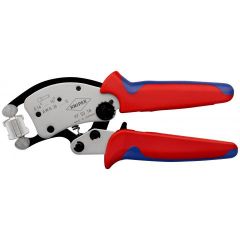 Knipex 97 53 18 Twistor16® Self-Adjusting Crimping Pliers for wire ferrules with rotatable die head with multi-component grips chrome plated 240 mm