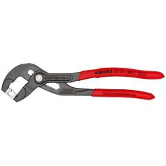 Knipex 85 51 180 C Hose Clamp Pliers for Click clamps with non-slip plastic coating grey atramentized 180 mm