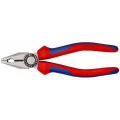 Knipex 03 02 180 Combination Pliers with multi-component grips black atramentized 180 mm