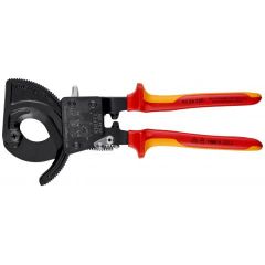 KNIPEX 95 36 250 Cable Cutter (ratchet action) insulated with multi-component grips, VDE-tested black lacquered 250 mm