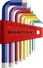 PBSwiss - Coloured Hex Key L-Wrench Sets 9pcs (1.5 - 10mm) - PB 210.H-10 RB