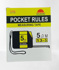 Asa Bhanu - Pocket Rules Measuring Tape, Black, 5.0 m x 13-5 - NMY-50